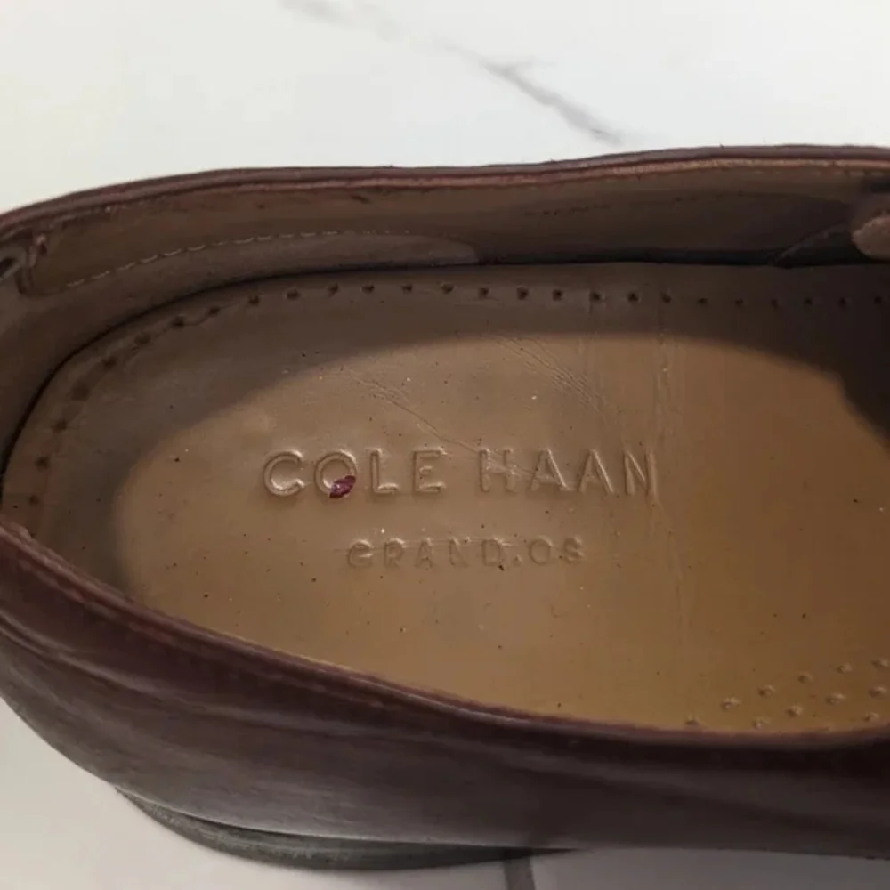 Cole Haan Men's Grand OS Brown Plain Toe Lace Up Oxford Dress Shoes Size 9.5 M